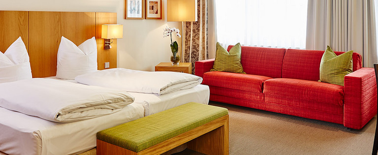 Spacious and modern rooms at the Hotel Falken